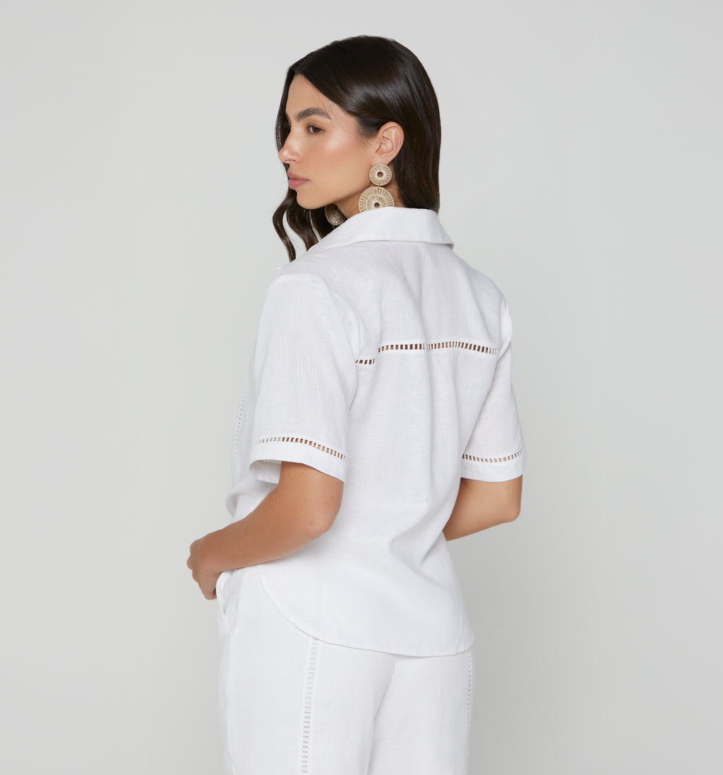 Blusa Manga Corta De Amarre