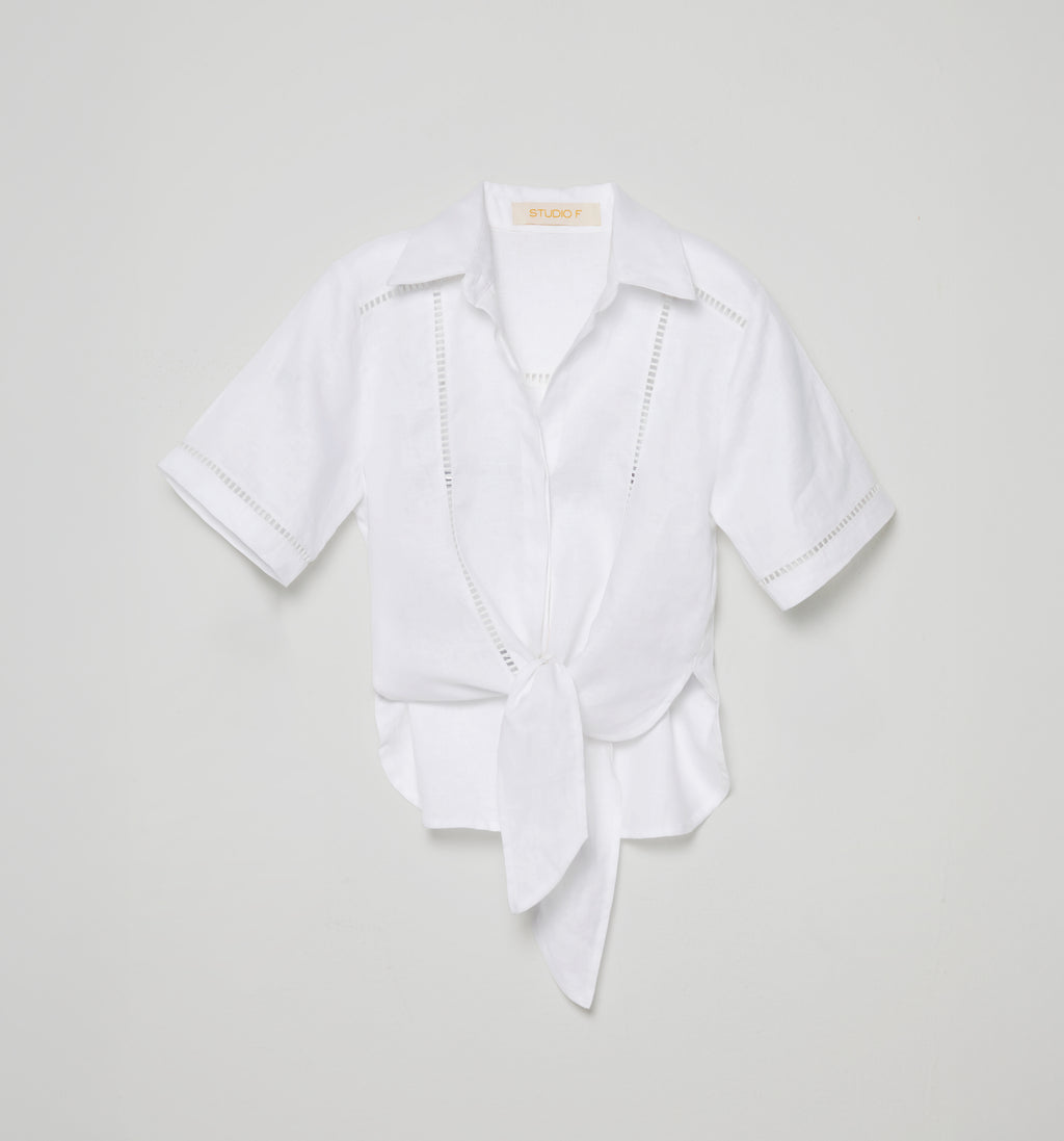 Blusa Manga Corta De Amarre