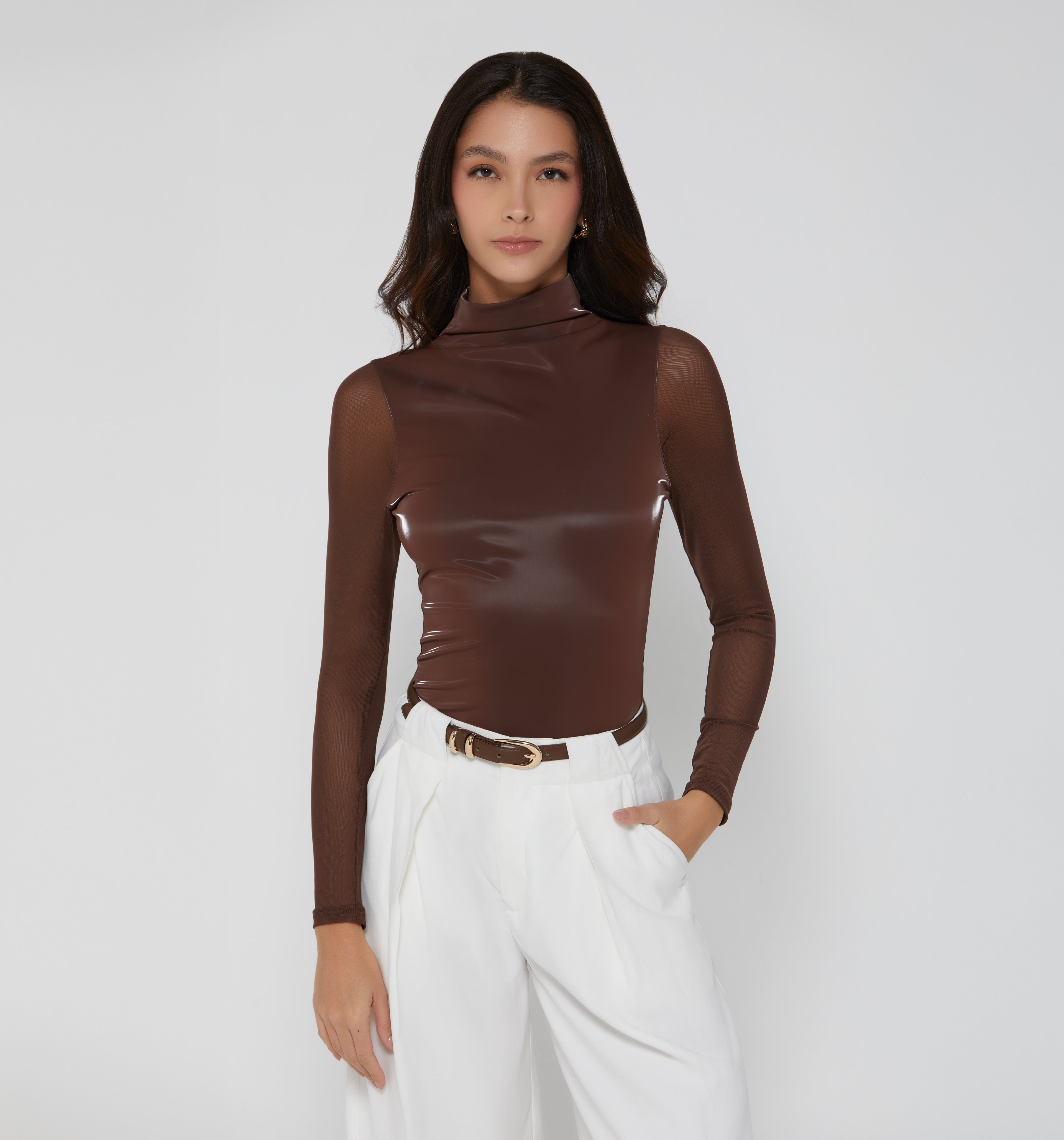 Blusa Manga Larga De Mesh