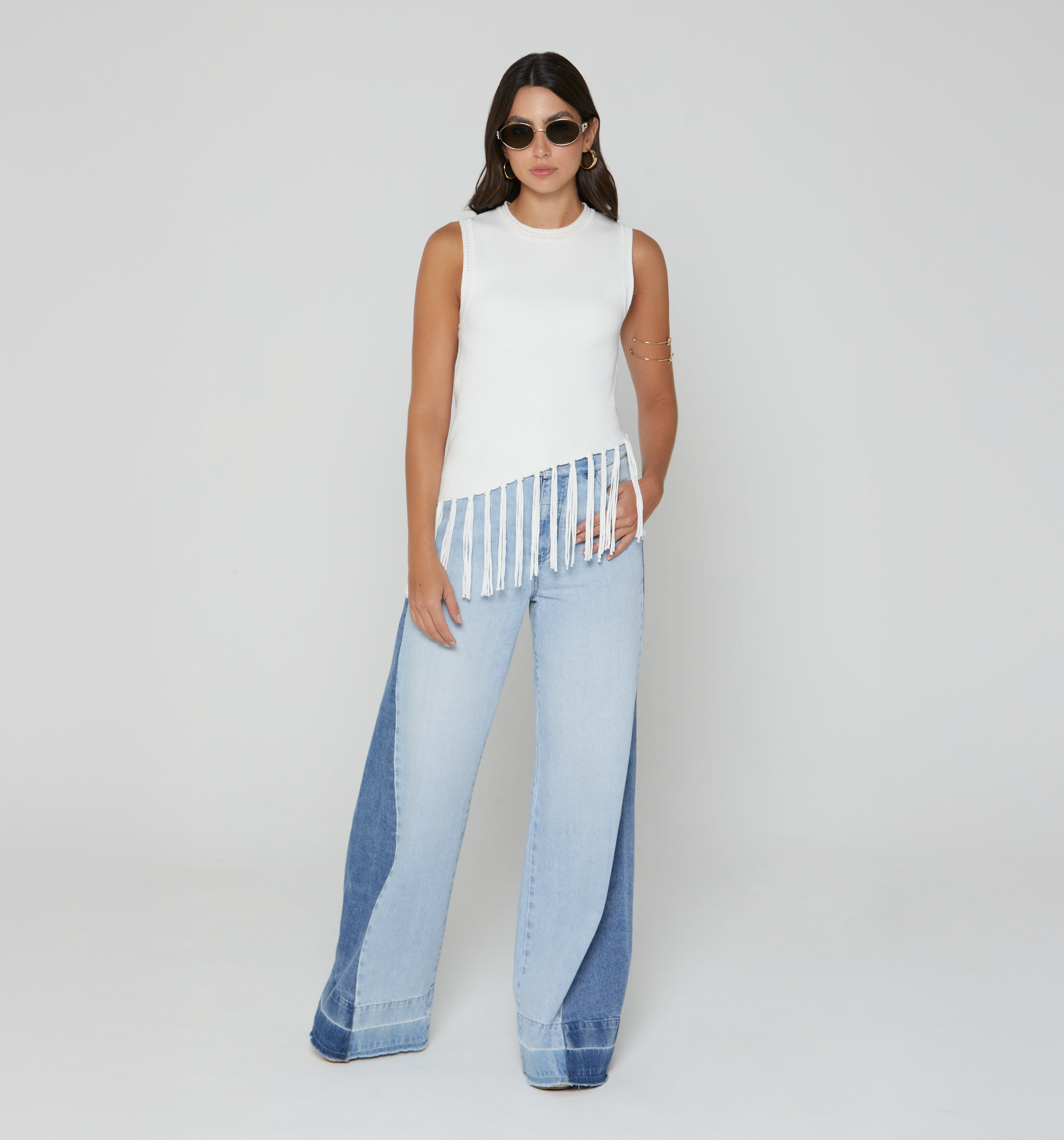 Blusa Manga Sisa  Flecos
