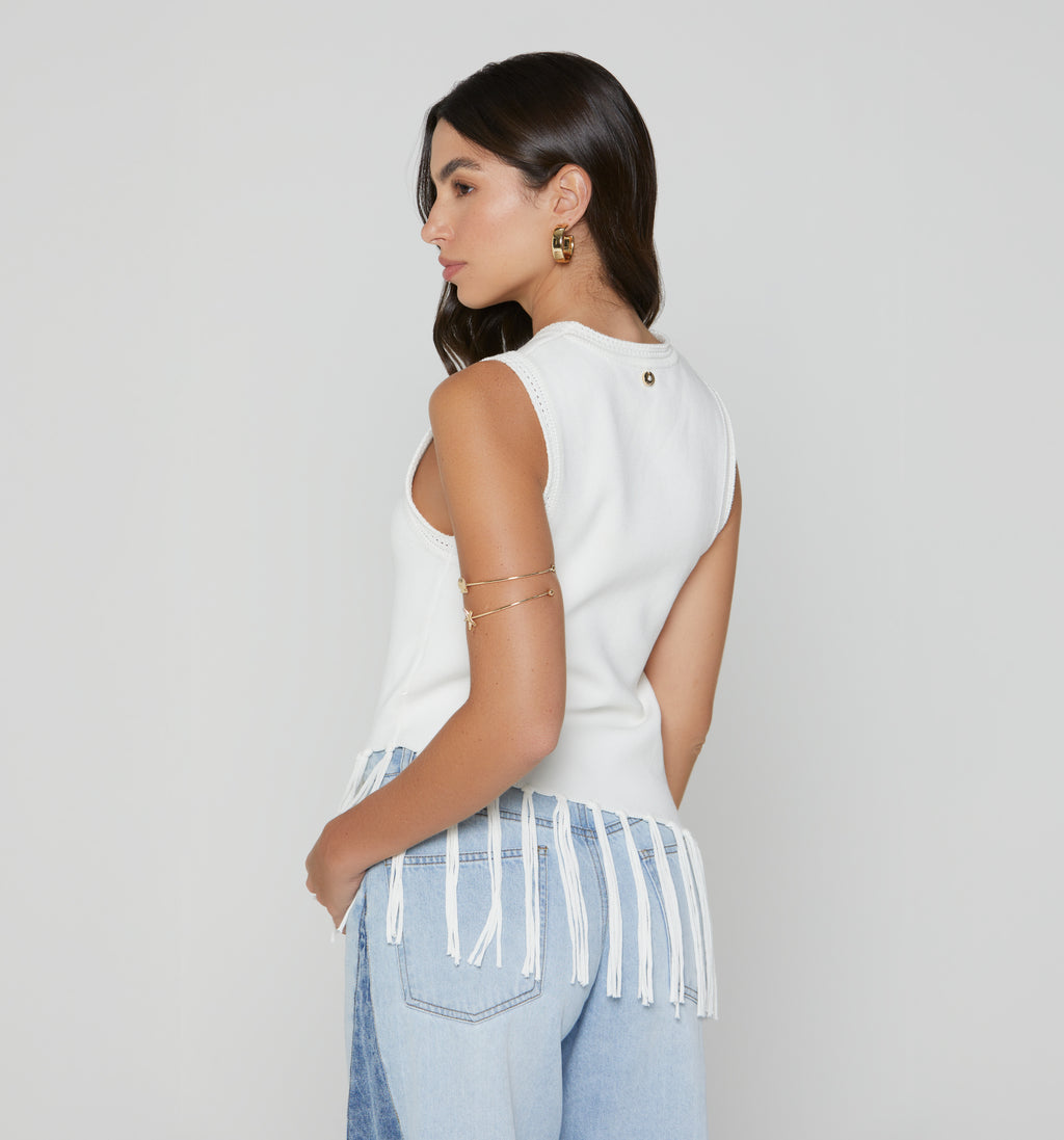 Blusa Manga Sisa  Flecos