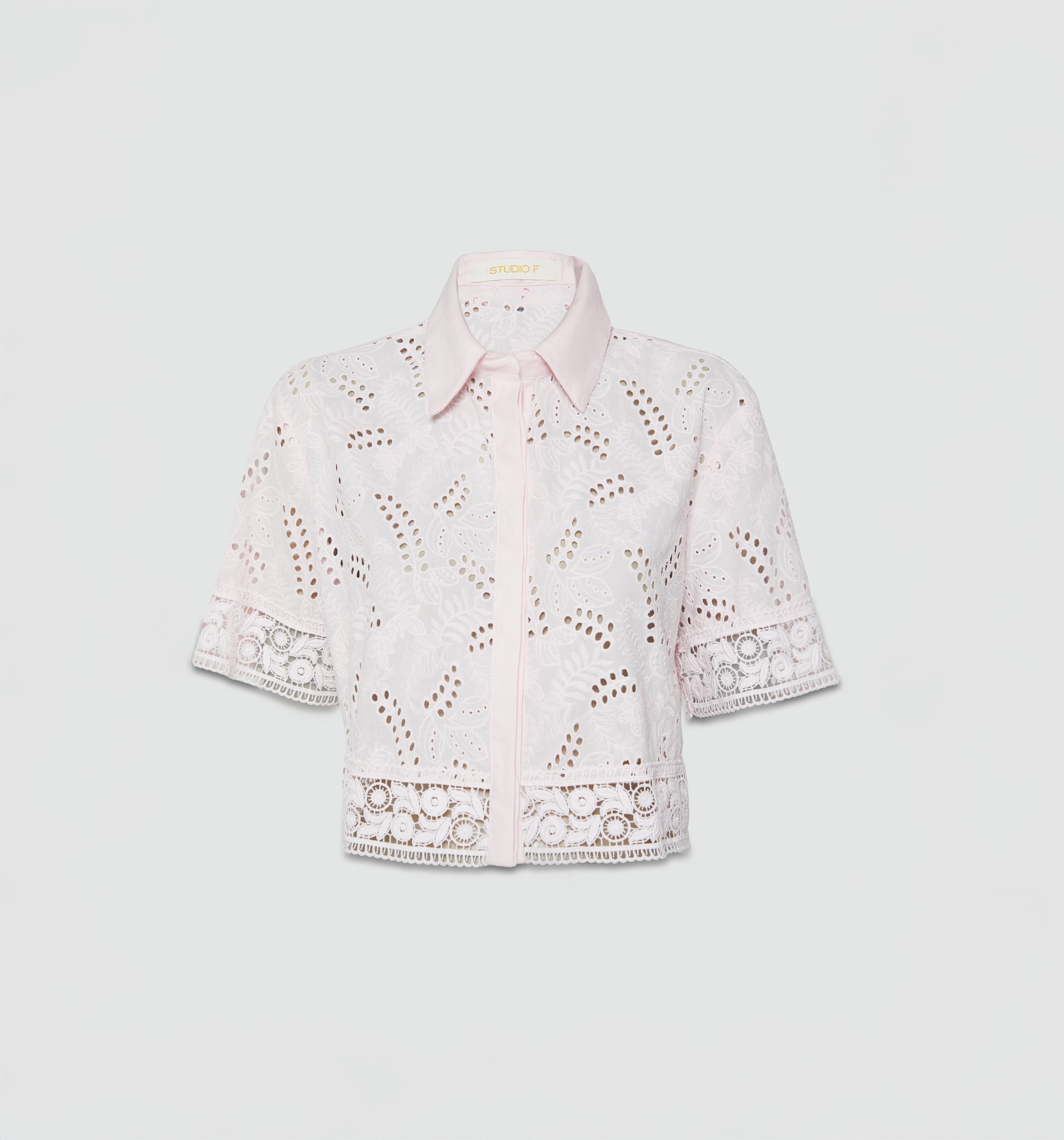 Blusa Manga Corta Encajes