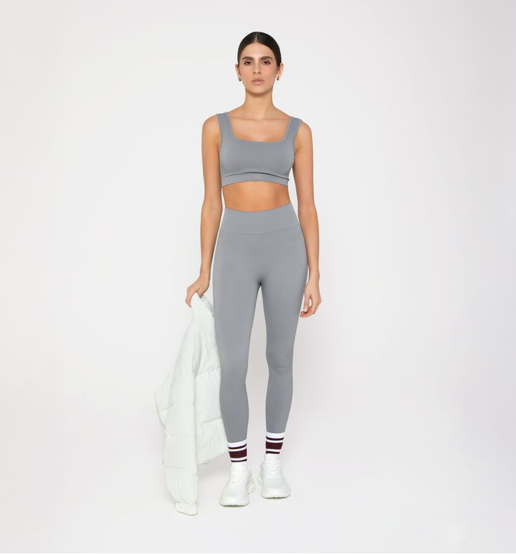 Leggings Largo Deportivo-08-Gris 035 - Imagen principal