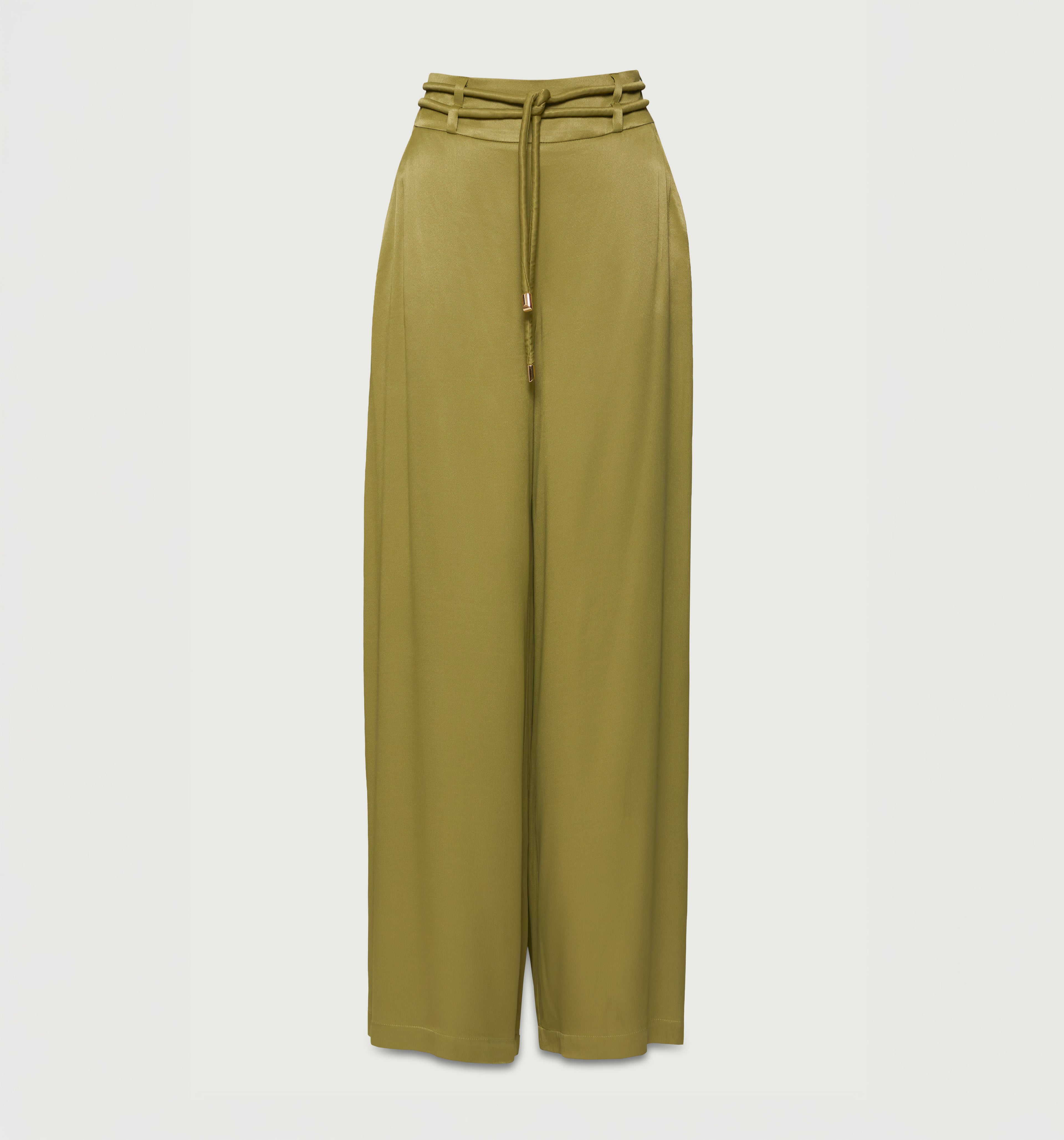Pantalon Palazo Tiro Alto Con Tira Doble