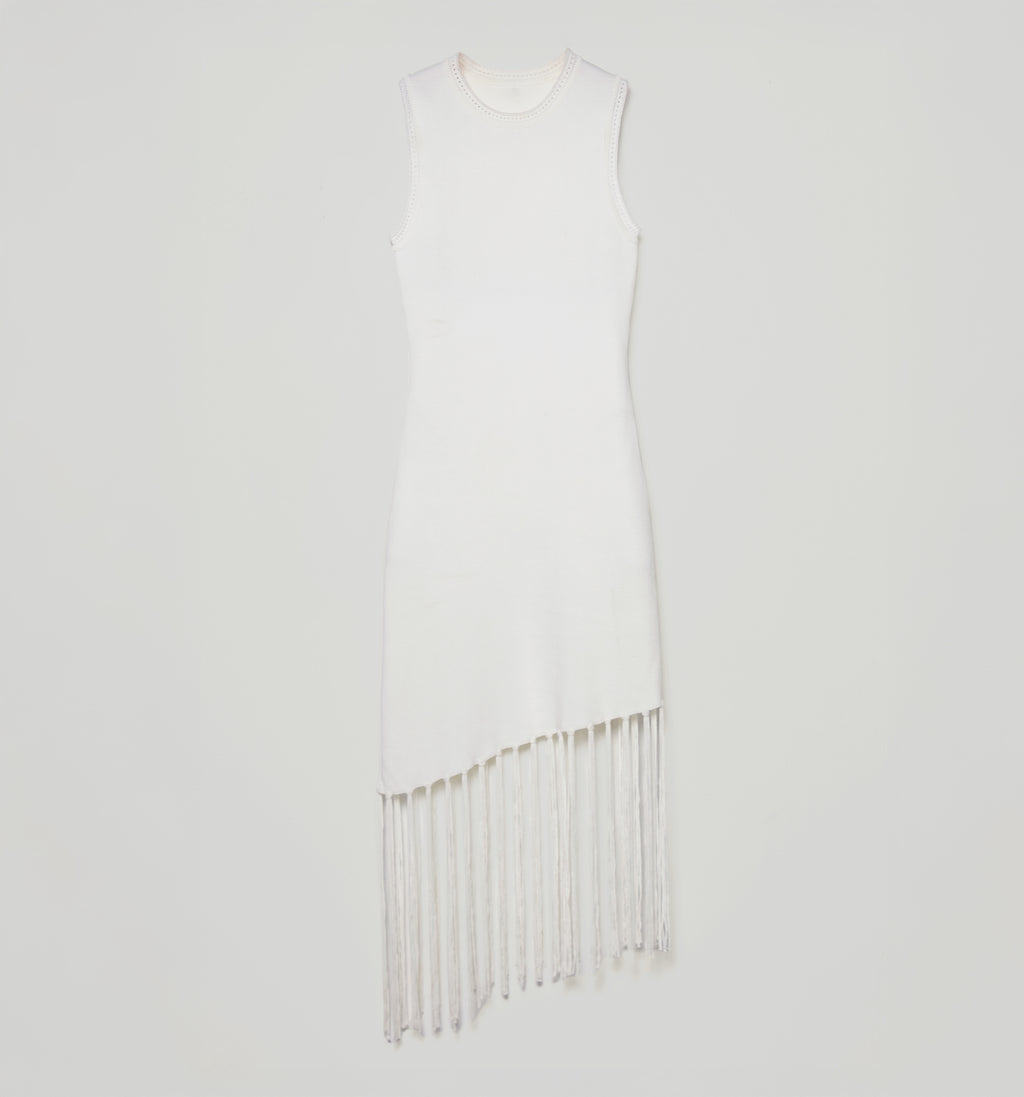 Vestido Corto Asimétrico Flecos